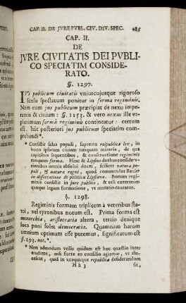 Cap. II. De Jure Civitatis Dei Publico Speciatim Considerato.