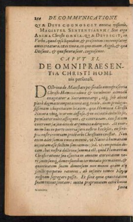 Caput XI. De Omnipraesentia Christi Hominis personali.