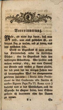 Geschichte vom Kirchenverbothe wider die schädlichen Bücher