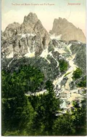 Ampezzotal mit Blick auf die Drei Zinnen, Monte Cristallo und Piz Popena