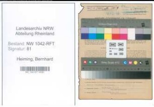 Entnazifizierung Bernhard Heiming , geb. 24.09.1894 (Landwirt)
