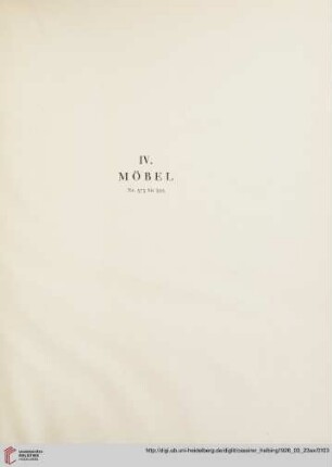 IV. Möbel (Nr. 375-393)