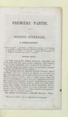Première partie. Notions générales