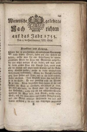 Den 2. des Herbstmonats. XIX. Stück.