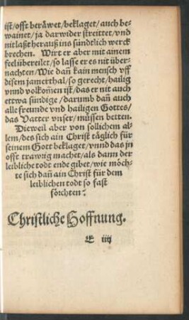 Christliche Hoffnung.