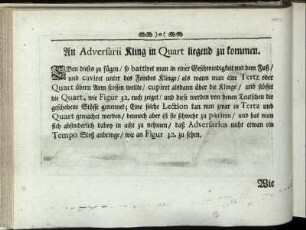 An Adversarii Kling in Quart liegend zu kommen. [inkl. Abbildung]