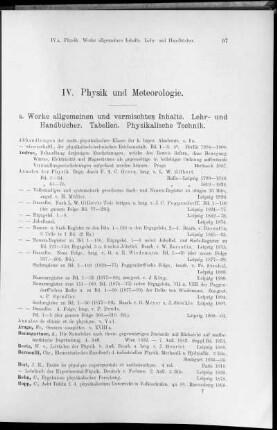 IV. Physik und Meteorologie.