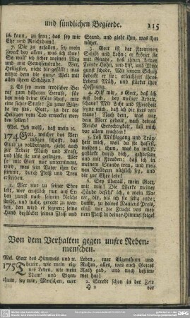 Von dem Verhalten gegen unsre Nebenmenschen