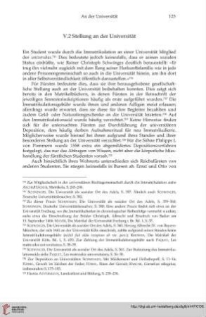 V.2 Stellung an der Universität