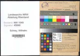 Entnazifizierung Wilhelm Schrey , geb. 21.12.1915 (Musiker)