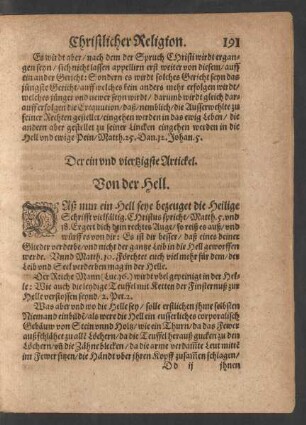 Der ein vnd viertzigste Artickel. Von der Hell.