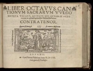 Liber octavus cantionum sacrarum ... quinque sex septem et octo vocum. Contratenor