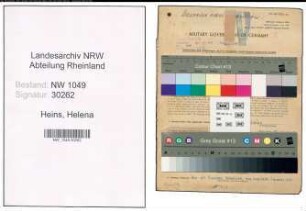 Entnazifizierung Helena Heins , geb. 30.05.1906 (Angestellte)