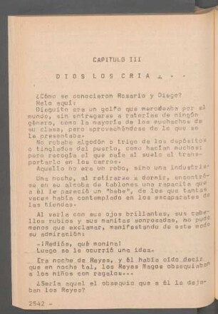 Capítulo III - Dios los cría...