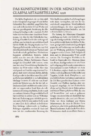 Das Kunstgewerbe in der Münchener Glaspalastausstellung 1928