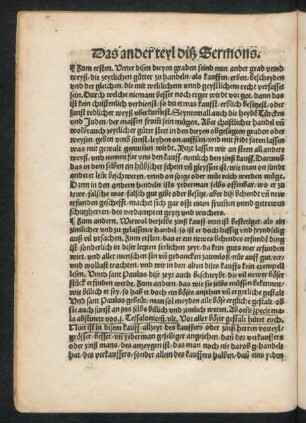 Das ander teyl diß Sermons.