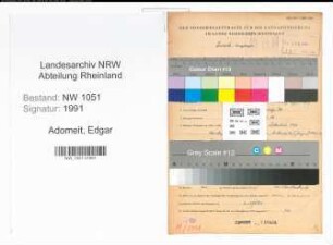 Entnazifizierung Edgar Adomeit , geb. 11.01.1913 (Lehrer)
