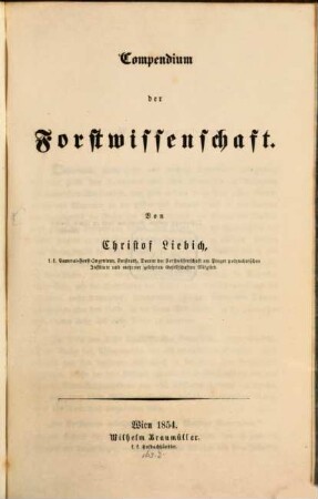 Compendium der Forstwissenschaft