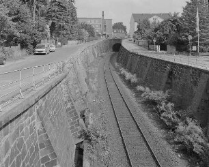 Kamenz, Eisenbahnstrecke nach Pirna, Einschnitt