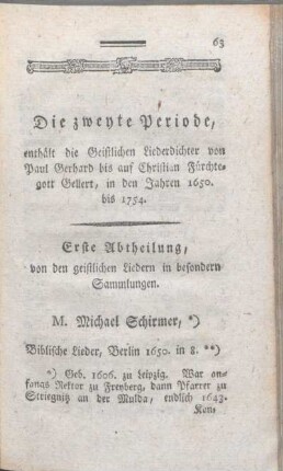 Erste Abtheilung, von den geistlichen Liedern in besondern Sammlungen.
