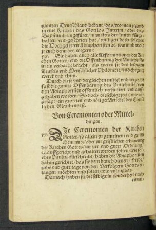 Von Ceremonien oder Mitteldingen.