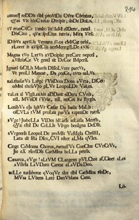 Elegia Genethliaca Cantata Ad Cvnas Leopoldi Avstriaci recens nati
