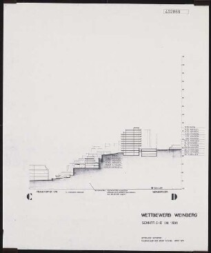 Siedlung Weinberg, Kassel: Schnitt C-D 1:500