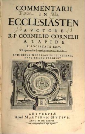 [Commentaria in Vetus et Novum Testamentum], [4,1]. Commentarii in ecclesiasten