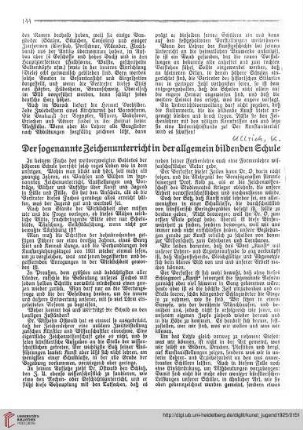 N.F. 5.1925: Der sogenannte Zeichenunterricht in der allgemein bildenden Schule