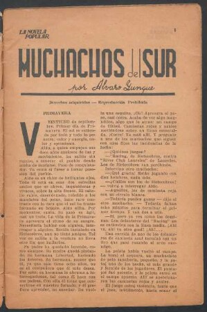 Muchachos del Sur : [Cuento]