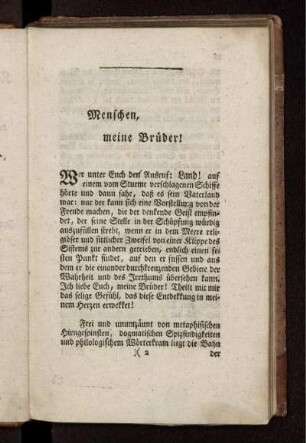 Menschen, meine Brüder!