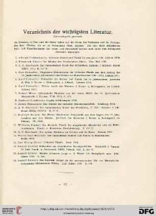 Verzeichnis der wichtigsten Literatur