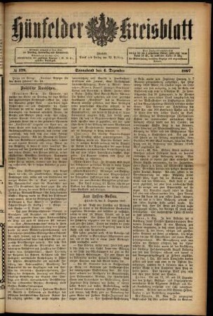 Ausgabe vom Samstag, den 04. Dezember 1897.
