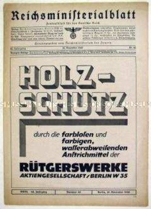 Mitteilungsblatt des Reichsministeriums des Innern