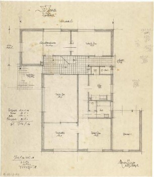 Gsaenger, Gustav; Lenggries (Bayern); Landhaus Dr. Mulfinger, Landhaus Joedicke - Landhaus Joedicke (Grundriss EG)