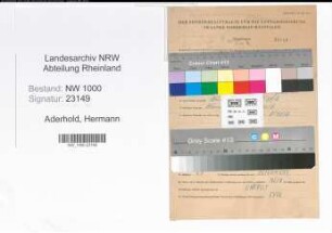 Entnazifizierung Hermann Aderhold, geb. 02.12.1906 (Lagerist)