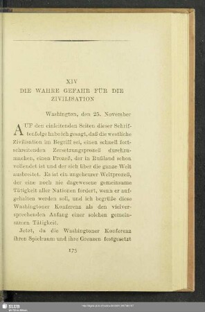 XIV Die wahre Gefahr für die Zivilisation