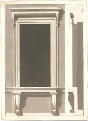 ohne Verfasserangabe; Rom (Italien); Palazzo Colonna di Sciarra - Erdgeschossfenster, Aufriss, Profilansicht