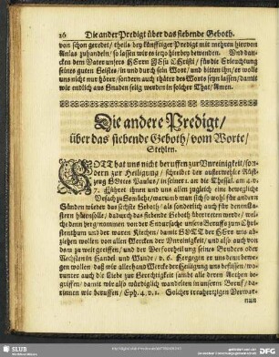 Die andere Predigt, über das siebende Geboth, vom Worte, Stehlen