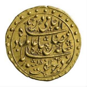 Münze, Mohur, 19. (Regierungsjahr), 1203 (Hijri)