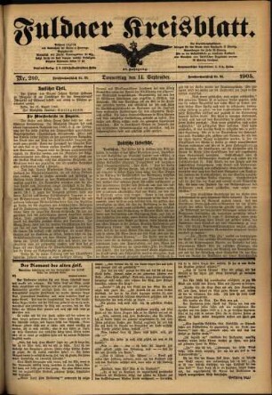 Ausgabe vom Donnerstag, den 14. September 1905.