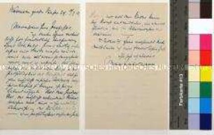 Eigenhändiger Brief von Max Liebermann an Hans W. Singer in Dresden, bestätigt den Erhalt eines Artikels über seine Werke; (Berlin) Wannsee, 24. Okt. 1913