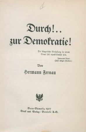 Durch! ... zur Demokratie!