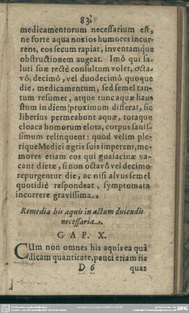 Remedia his aquis in actum ducendis necessaria. Cap. X.