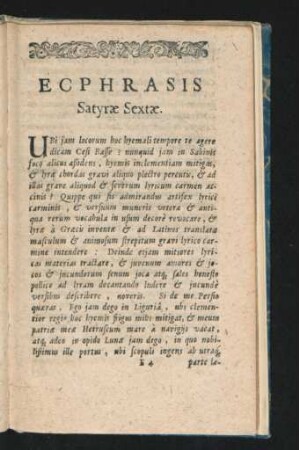 Ecphrasis Satyrae Sextae.
