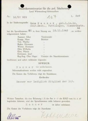 Hanner, Hans