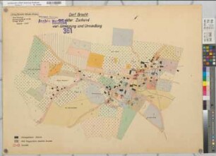 Bracht (Schmallenberg), Umlegung Bracht, Besitzstandskarte Dorf Bracht - alter Zustand vor Umlegung und Umsiedlung