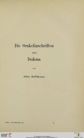 Die Orakelinschriften aus Dodona