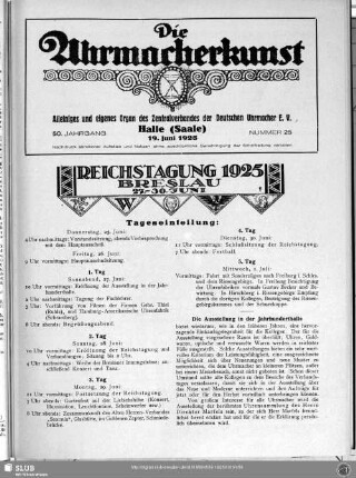 Reichstagung 1925 Breslau 27.-30. Juni