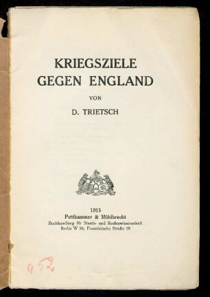 Kriegsziele gegen England